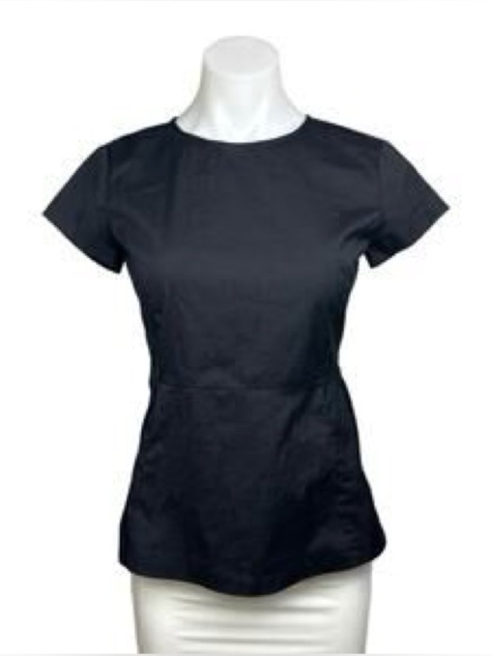 Theory Black Short Sleeve Peplum Blouse